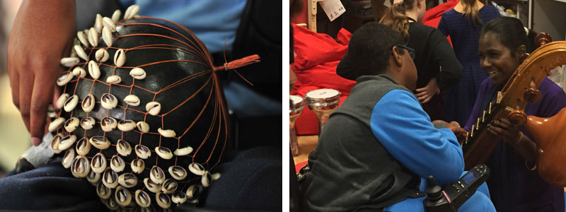 Children playing with sounds